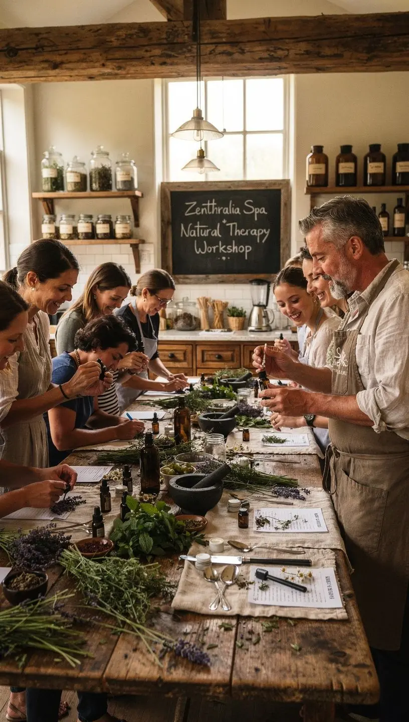 Mierīga masāža ar dabīgiem eļļām relaksācijas telpā.