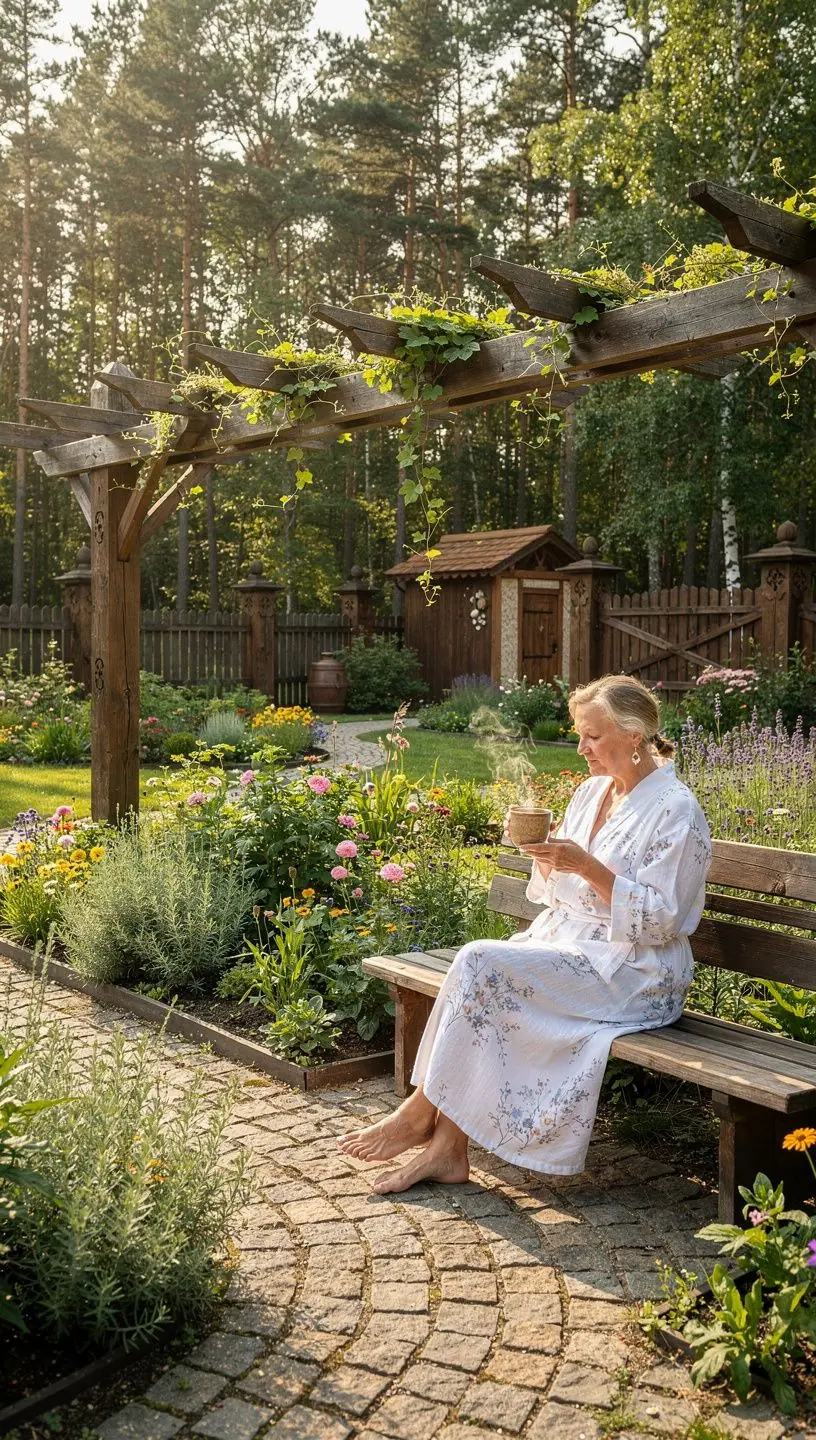 Meditācijas stūrītis ar mierīgu apgaismojumu un komfortablām spilveniem.